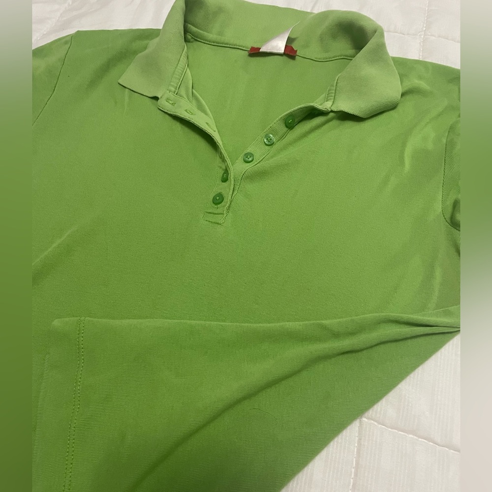 Green polo shirt